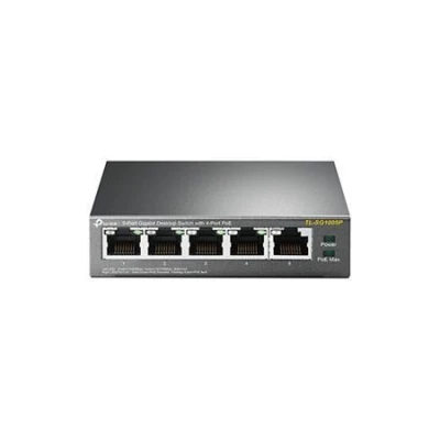 TP-Link TL-SG1005P - PoE Switch 5xTP 10/100/1000Mbps(4x PoE), kovový TP-Link TL-SG1005P - PoE Switch 5xTP 10/100/1000Mbps(4x PoE), kovový