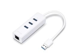 TP-Link UE330 síťový adaptér, USB3.0, 1x 10/100/1000Mbps + USB hub 3x USB 3.0 porty TP-Link UE330 síťový adaptér, USB3.0, 1x 10/100/1000Mbps + USB hub 3x USB 3.0 porty