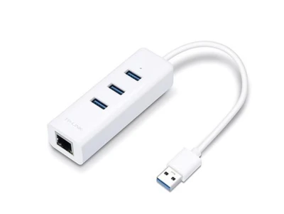 TP-Link UE330 síťový adaptér, USB3.0, 1x 10/100/1000Mbps + USB hub 3x USB 3.0 porty TP-Link UE330 síťový adaptér, USB3.0, 1x 10/100/1000Mbps + USB hub 3x USB 3.0 porty