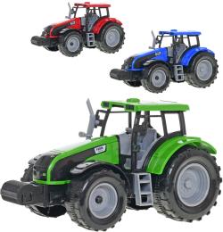 Traktor plastový 20cm zemědělský stroj na setrvačník 3 barvy Traktor plastový 20cm zemědělský stroj na setrvačník 3 barvy