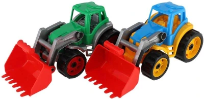 Traktor se lžící barevný nakladač na písek baby bagr volný chod 2 barvy