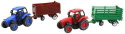 Traktor zemědělský 9cm set s vlečkou 4 druhy v krabici plast