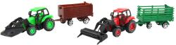 Traktor zemědělský 9cm set s vlečkou a nástrojem 4 druhy v krabici plast