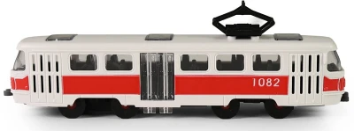 Tramvaj červená na setrvačník MHD městská hromadná doprava otevírací dveře
