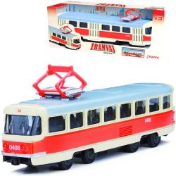 Tramvaj česká 16cm kovový retro model na zpětný nátah v krabici Tramvaj česká 16cm kovový retro model na zpětný nátah v krabici