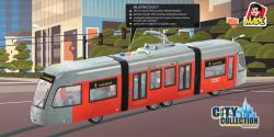 Tramvaj MHD česká na setrvačník hlásí stanice na baterie Světlo Zvuk CZ