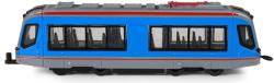Tramvaj modrá kovová MHD Městská hromadná doprava zpětný chod