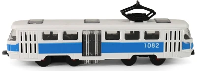 Tramvaj modrá na setrvačník MHD městská hromadná doprava otevírací dveře
