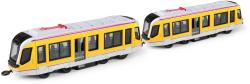 Tramvaj žlutá kovová MHD Městská hromadná doprava zpětný chod