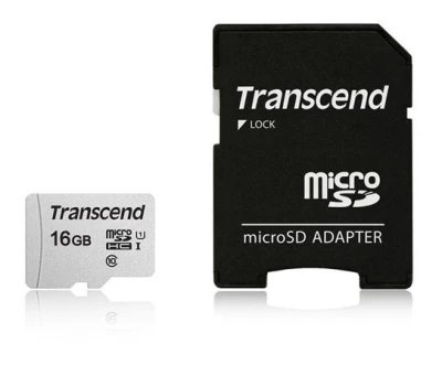Transcend 16GB microSDHC 300S UHS-I U1 (Class 10) paměťová karta (s adaptérem) Transcend 16GB microSDHC 300S UHS-I U1 (Class 10) paměťová karta (s adaptérem)