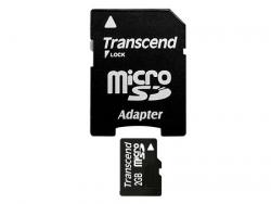 Transcend 2GB microSD paměťová karta (s adaptérem) Transcend 2GB microSD paměťová karta (s adaptérem)