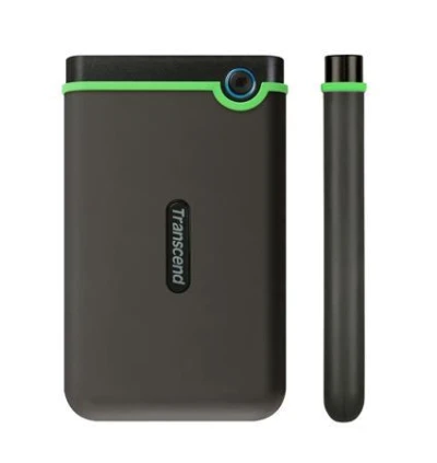 Transcend 2TB StoreJet 25M3S SLIM, 2.5”, USB 3.0 (3.1 Gen 1) Externí Anti-Shock disk, tenký profil, šedo/zelený Transcend 2TB StoreJet 25M3S SLIM, 2.5”, USB 3.0 (3.1 Gen 1) Externí Anti-Shock disk, tenký profil, šedo/zelený