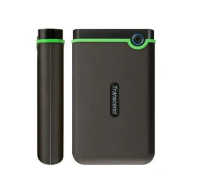 Transcend 4TB StoreJet 25M3S SLIM, 2.5”, USB 3.0 (3.1 Gen 1) Externí Anti-Shock disk, tenký profil, šedo/zelený Transcend 4TB StoreJet 25M3S SLIM, 2.5”, USB 3.0 (3.1 Gen 1) Externí Anti-Shock disk, tenký profil, šedo/zelený