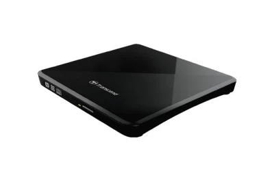 Transcend externí SLIM USB DVD vypalovací mechanika černá, CD-R/RW, DVDR, DVDRW, DVDR DL, M-DISC, DVD-RAM