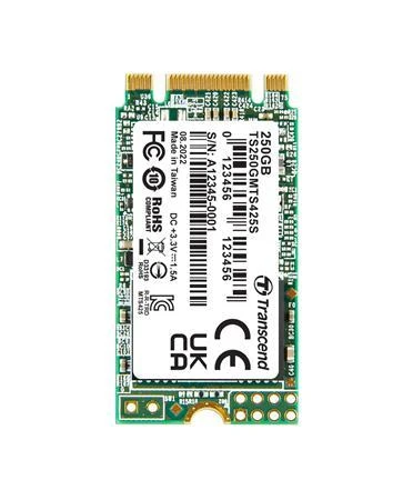 Transcend MTS425S 250GB SSD disk M.2 2242, SATA III 6Gb/s (3D TLC), 500MB/s R, 330MB/s W