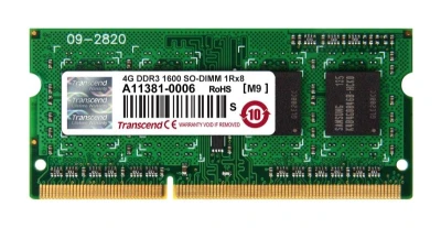 Transcend paměť SODIMM DDR3 4GB 1600MHz 1Rx8 CL11 Transcend paměť SODIMM DDR3 4GB 1600MHz 1Rx8 CL11