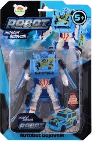 Transformer auto/robot 14cm transrobot bojový Modrý s přeměnou 2v1