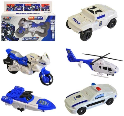 Transformer auto robot 2v1 s přeměnou policie 5 druhů plast Transformer auto robot 2v1 s přeměnou policie 5 druhů plast