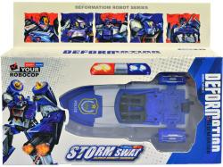 Transformer auto robot 2v1 s přeměnou policie 5 druhů plast