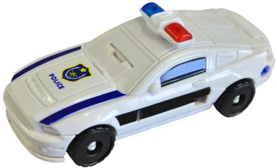 Transformer auto robot 2v1 s přeměnou policie 5 druhů plast