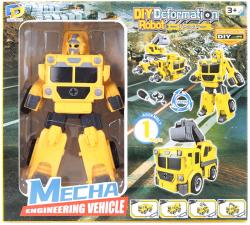 Transrobot skládací žlutý auto bagr montážní set s nástrojem 2v1