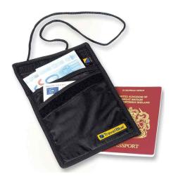Travel Blue Neck Wallet Rfid Black