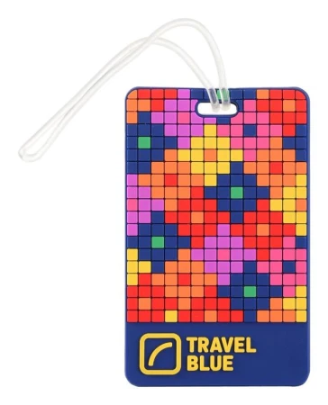 Travel Blue Puzzle vícebarevná visačka na kufr