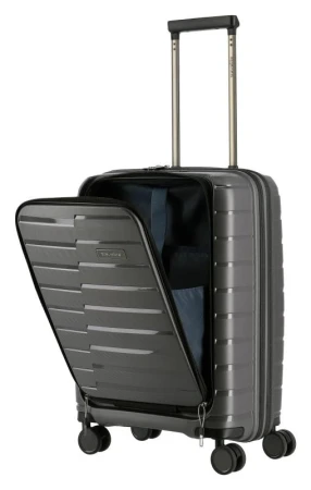 Travelite Air Base 4w S Front pocket Anthracite kufr + kosmetická taštička zdarma