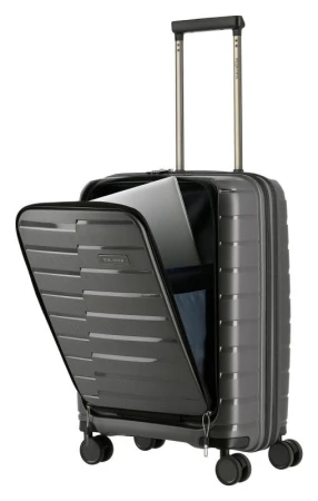Travelite Air Base 4w S Front pocket Anthracite kufr + kosmetická taštička zdarma
