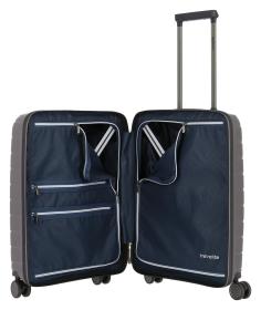 Travelite Air Base 4w S Front pocket Anthracite kufr + kosmetická taštička zdarma