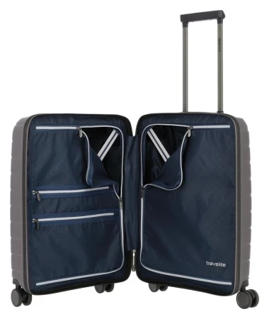 Travelite Air Base 4w S Front pocket Anthracite kufr + kosmetická taštička zdarma