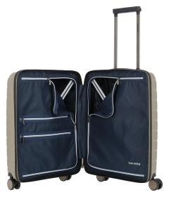 Travelite Air Base 4w S Front pocket Champagne kufr + kosmetická taštička zdarma