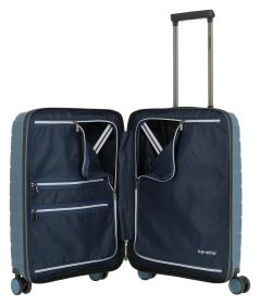 Travelite Air Base 4w S Front pocket Ice blue kufr + kosmetická taštička zdarma