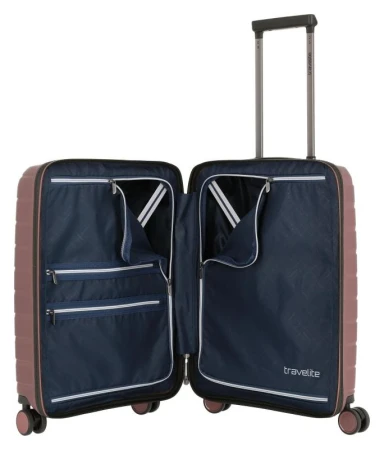 Travelite Air Base 4w S Front pocket Lilac kufr + kosmetická taštička zdarma