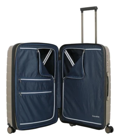 Travelite Air Base M Champagne metallic kufr + kosmetická taštička zdarma