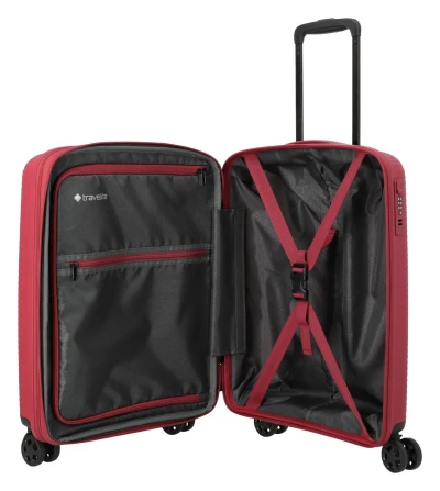 Travelite Air Stripe 4w S exp červený kabinový kufr