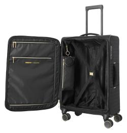 Travelite BARBARA Stepp M Black + kosmetická taštička zdarma