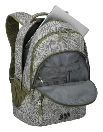 Travelite Basics Backpack Print šedý batoh na notebook