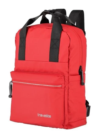 Travelite Basics Canvas Backpack červený městský batoh