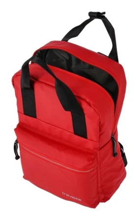 Travelite Basics Canvas Backpack červený městský batoh