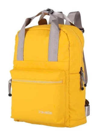 Travelite Basics Canvas Backpack žlutý městský batoh