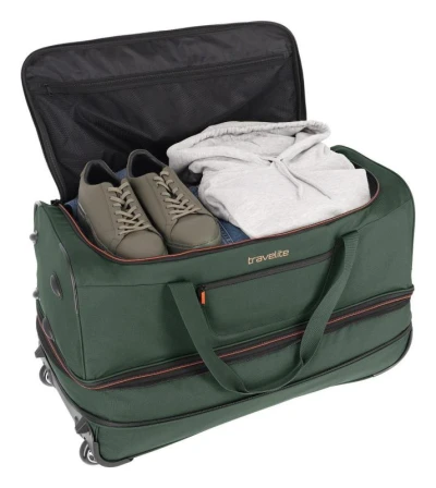 Travelite Basics Wheeled duffle L Dark green taška