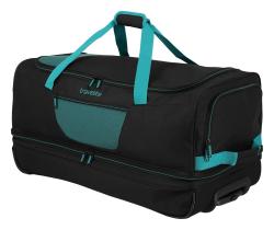 Travelite Basics Wheeled duffle L exp Black/petrol