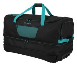 Travelite Basics Wheeled duffle L exp Black/petrol