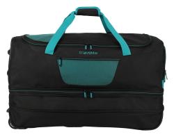 Travelite Basics Wheeled duffle L exp Black/petrol
