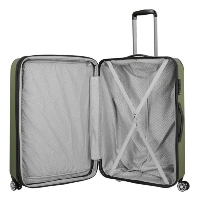 Travelite City 4w L Green kufr + kosmetická taštička zdarma