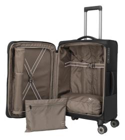 Travelite Crosslite 5.0 M Black kufr + kosmetická taštička zdarma