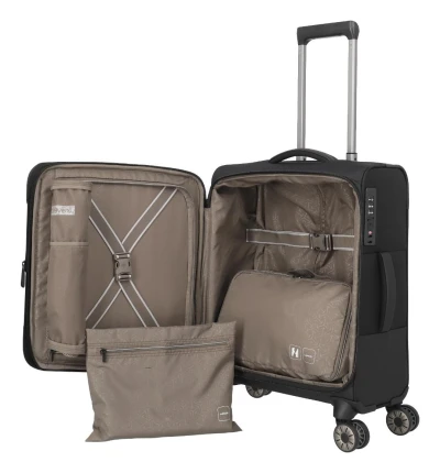 Travelite Crosslite 5.0 S exp. černý kabinový kufr