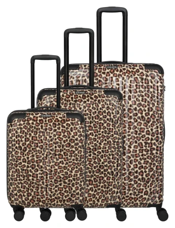 Travelite Cruise S, M, L hnědá leopardí sada kufrů