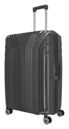 Travelite Elvaa 4w L Black kufr + kosmetická taštička zdarma Travelite Elvaa 4w L Black kufr + kosmetická taštička zdarma